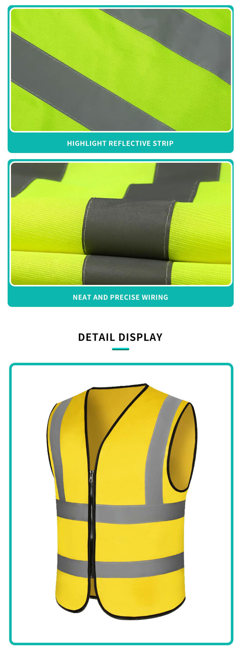 Two vertical and two horizontal high visual workwear vest11