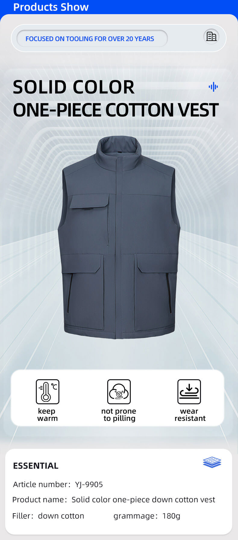 Winter waterproof down work vest