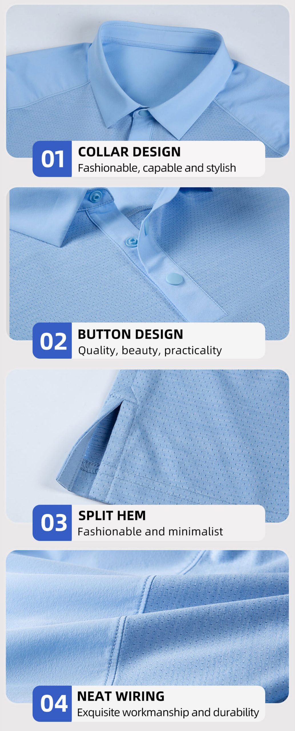 Quick-drying sweat-wicking work POLO7