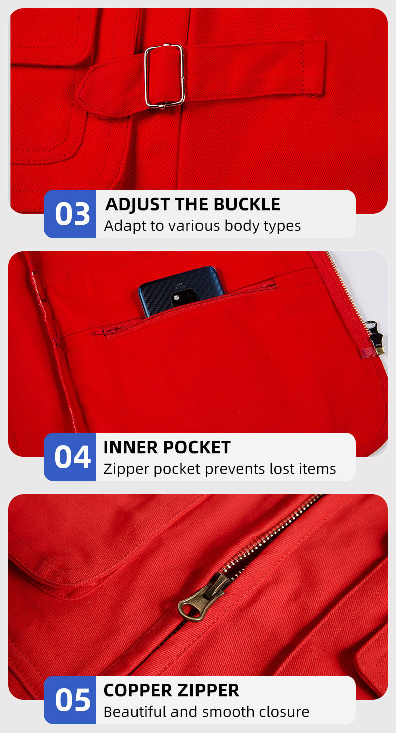 Pure cotton copper zipper work vest13