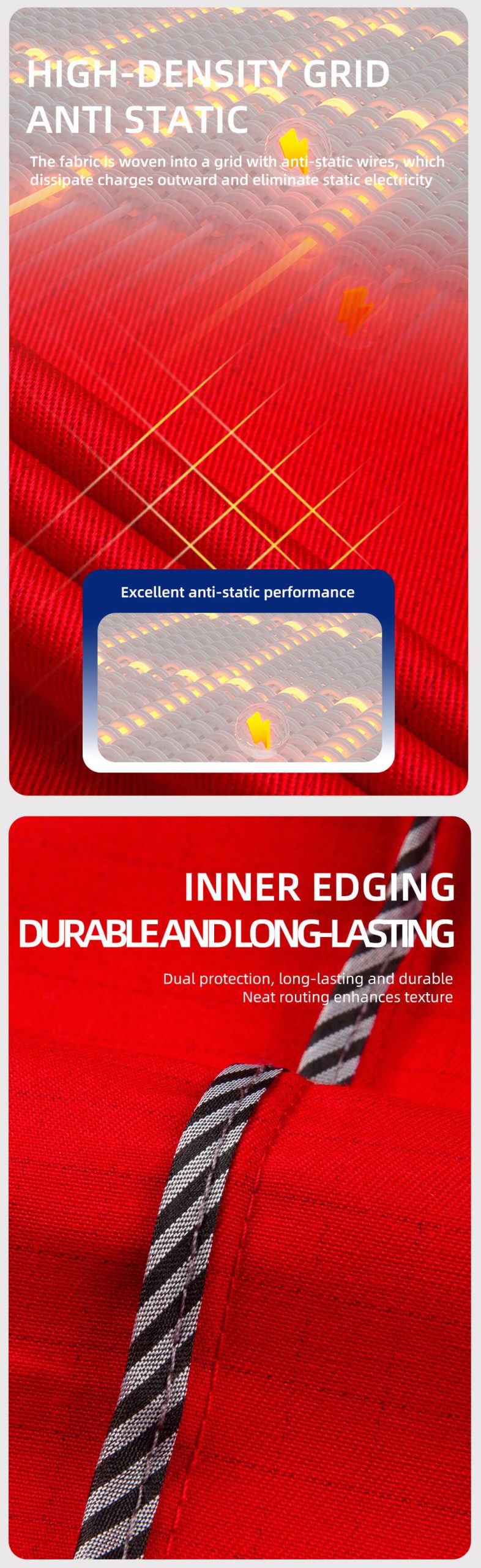 Large pocket high visibility anti-static protective clothing suit3