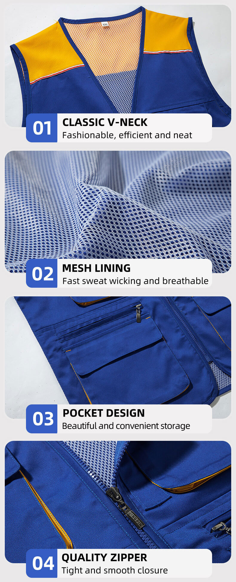 Colorblock Mesh Work Vest13