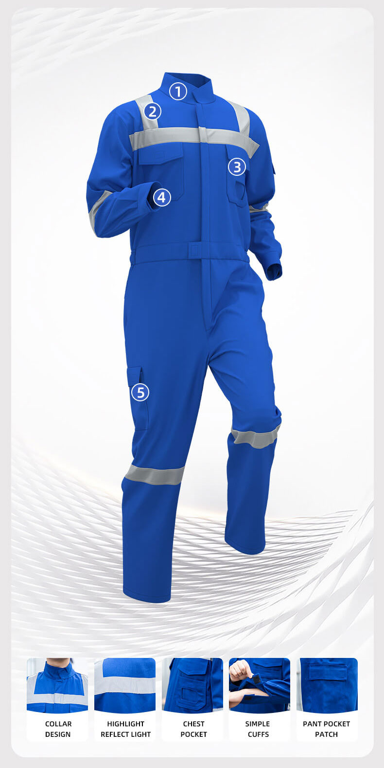 Pure Cotton Flame Retardant High-visibility Coveralls3