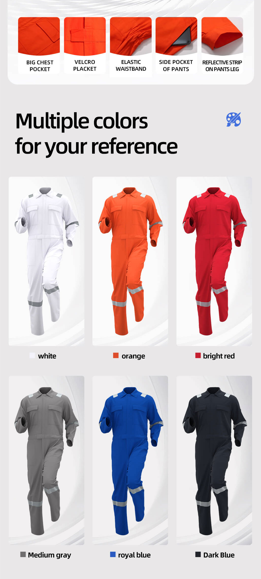 Pure cotton high-visibility coveralls10