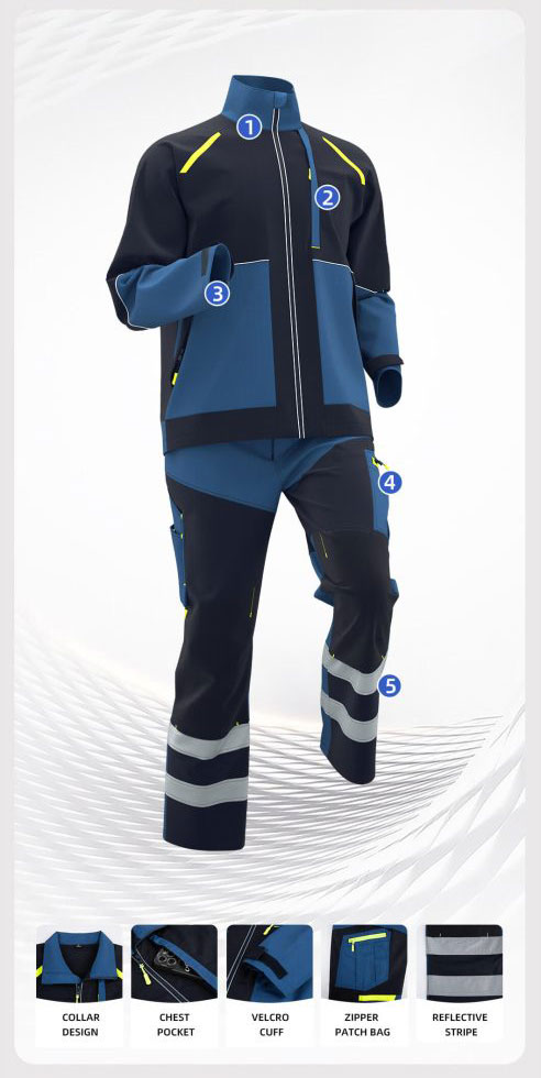 Rip-resistant workwear for men, wear-resistant safety workwear with custom logos3