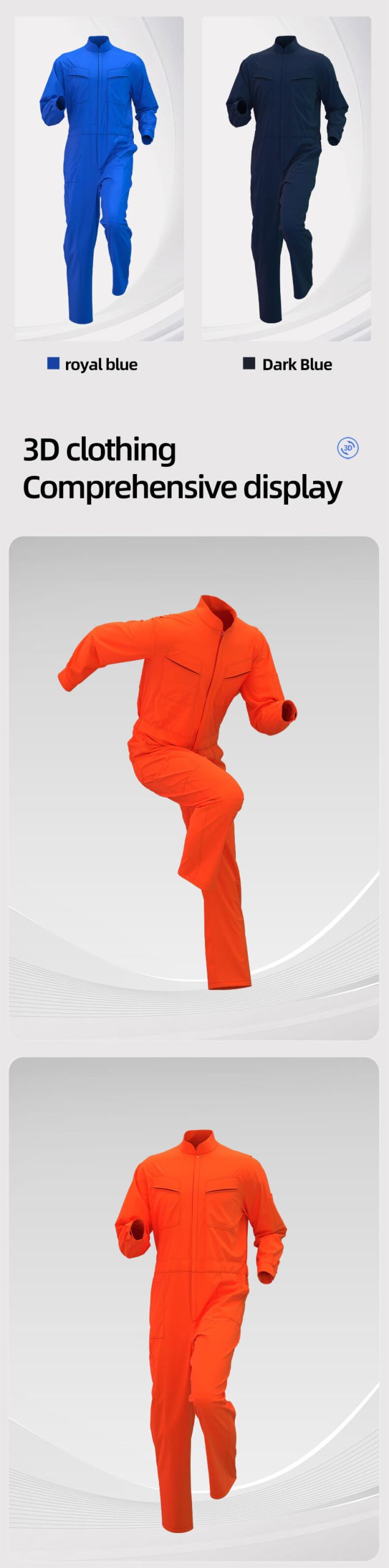 Polyester-cotton stand-up collar coveralls7