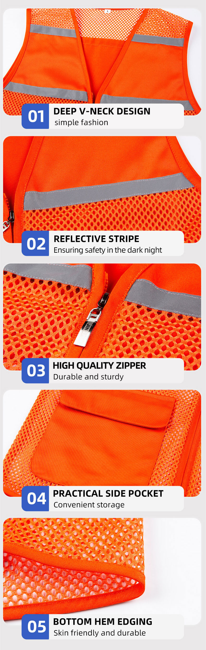 High visibility mesh work vest13