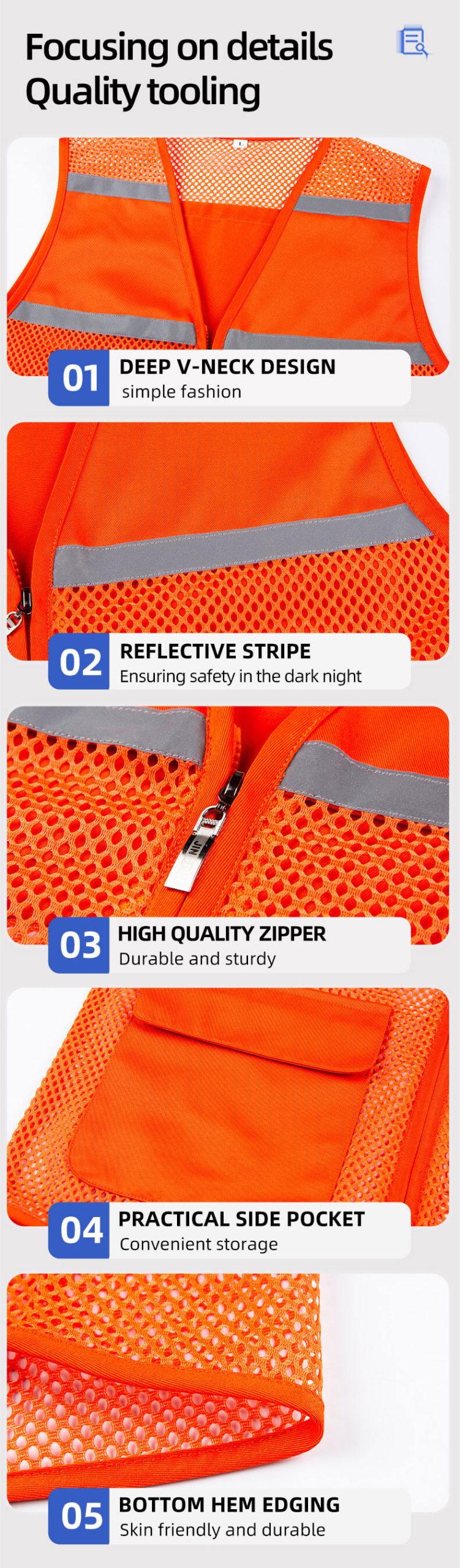 High visibility mesh work vest13