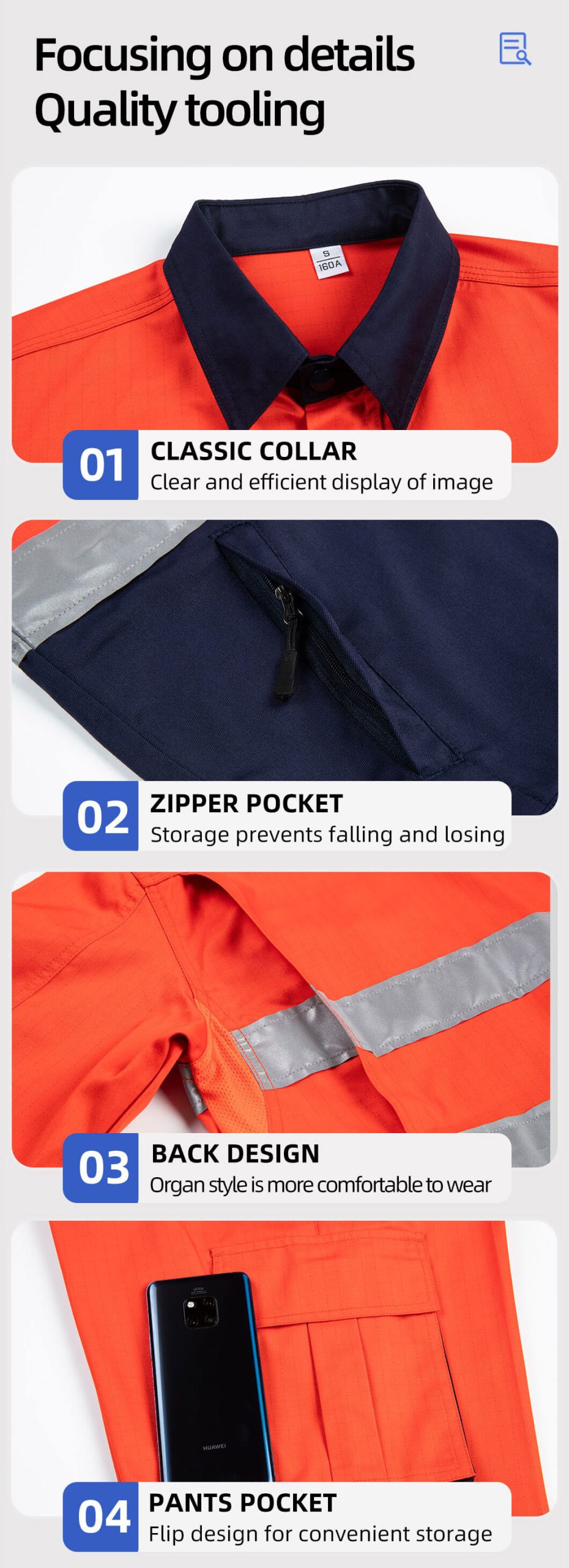 Anti-static High-Visibility Work Clothes Suit8