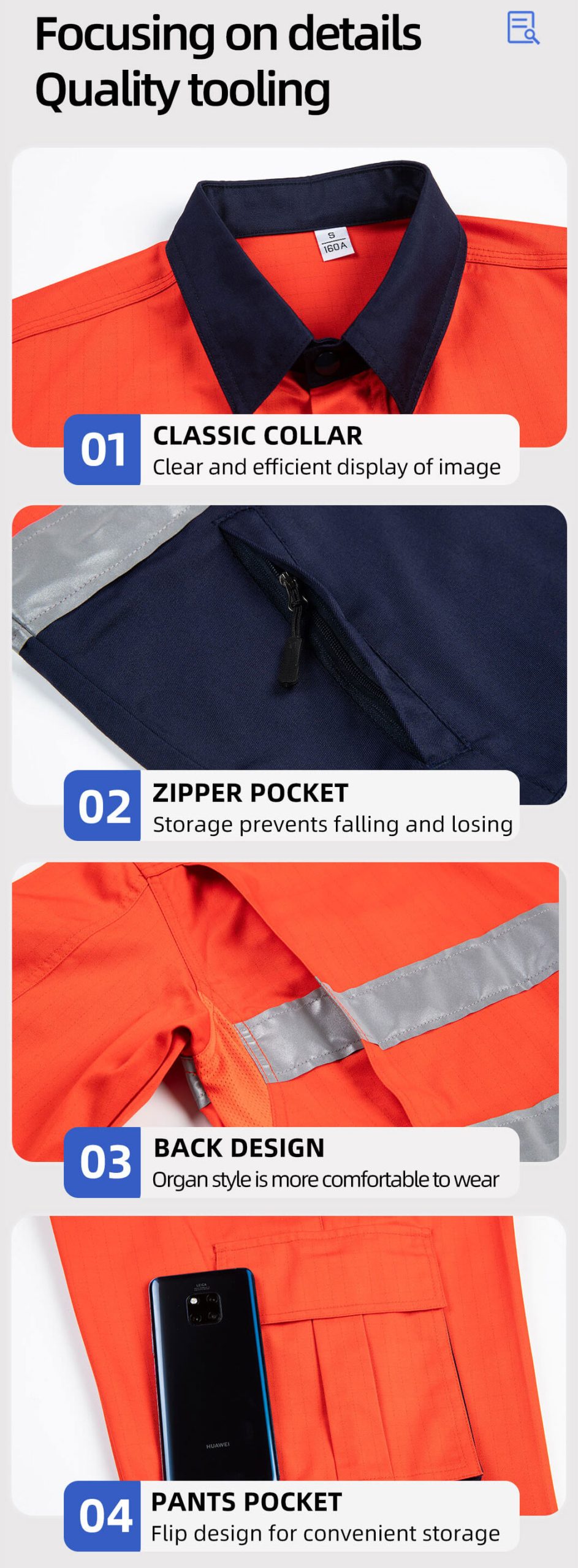 Anti-static High-Visibility Work Clothes Suit8