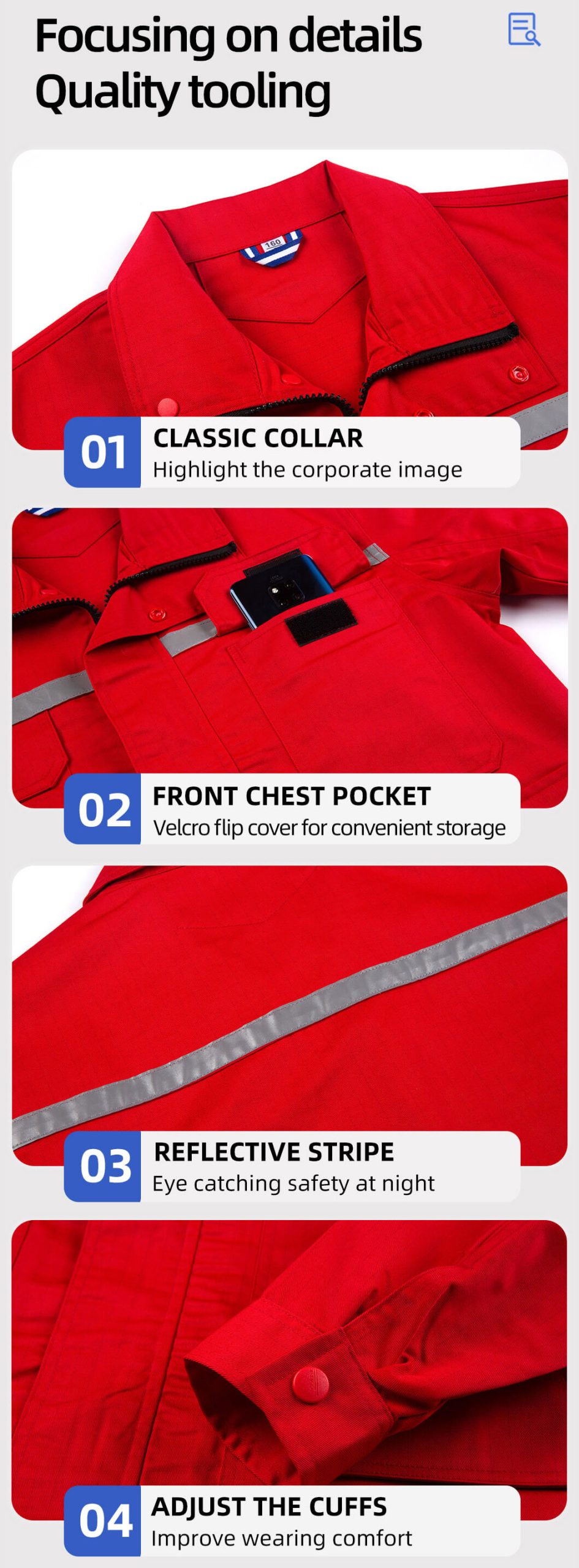 Large pocket high visibility anti-static protective clothing suit8