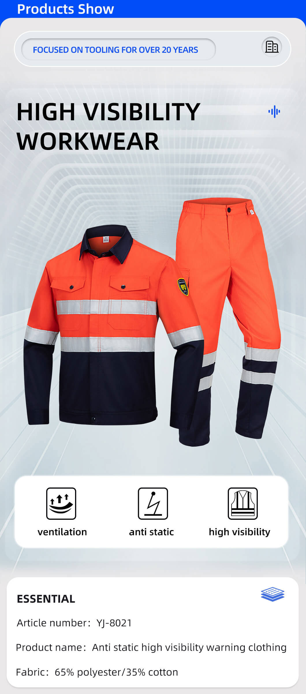 Anti-static High-Visibility Work Clothes Suit1