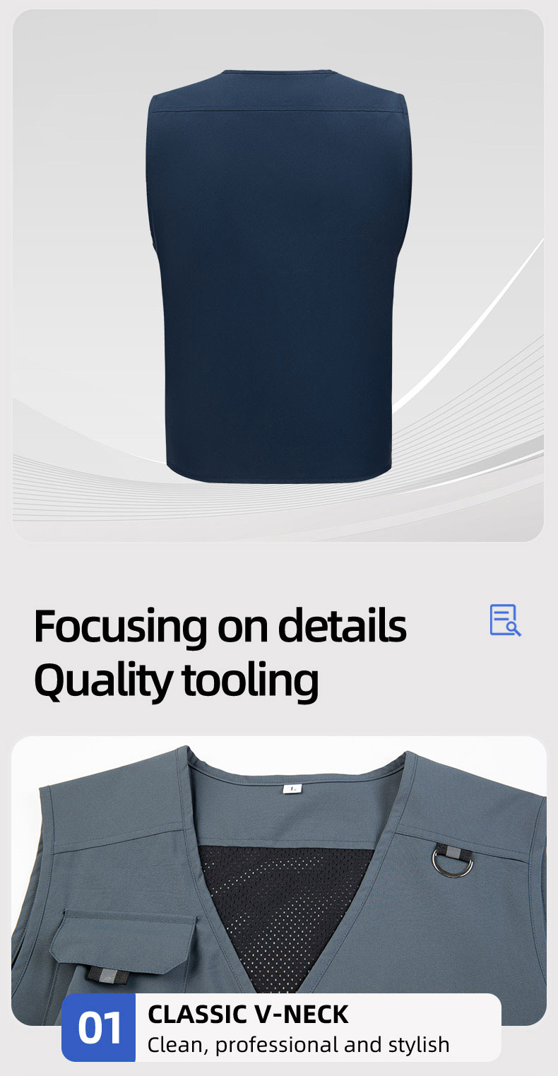 Waterproof zippered large pocket work vest12