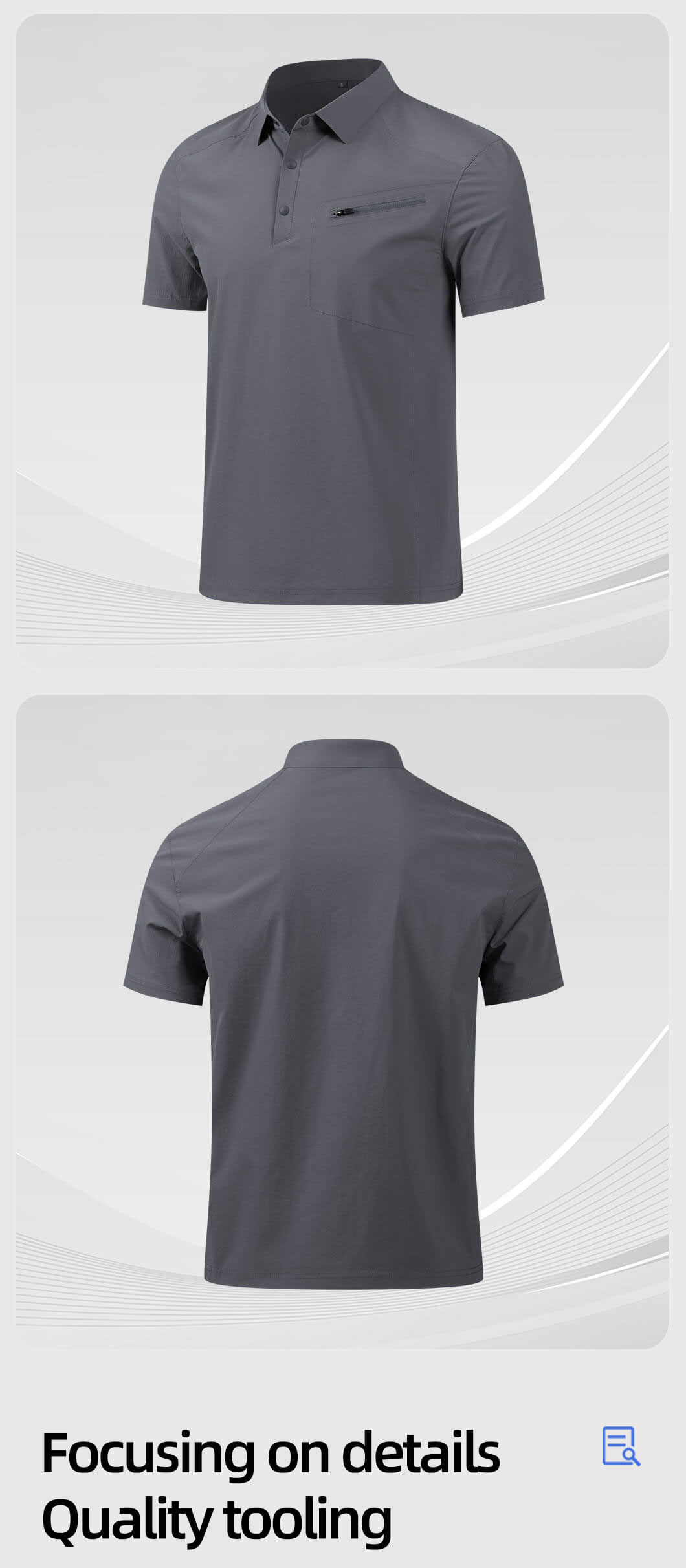 High-quality laminated YKK work T-shirt6
