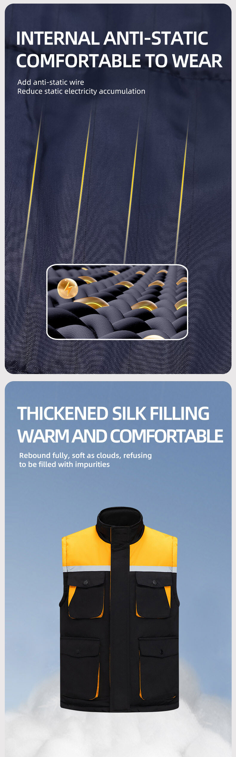 Winter high visibility anti-static work vest8