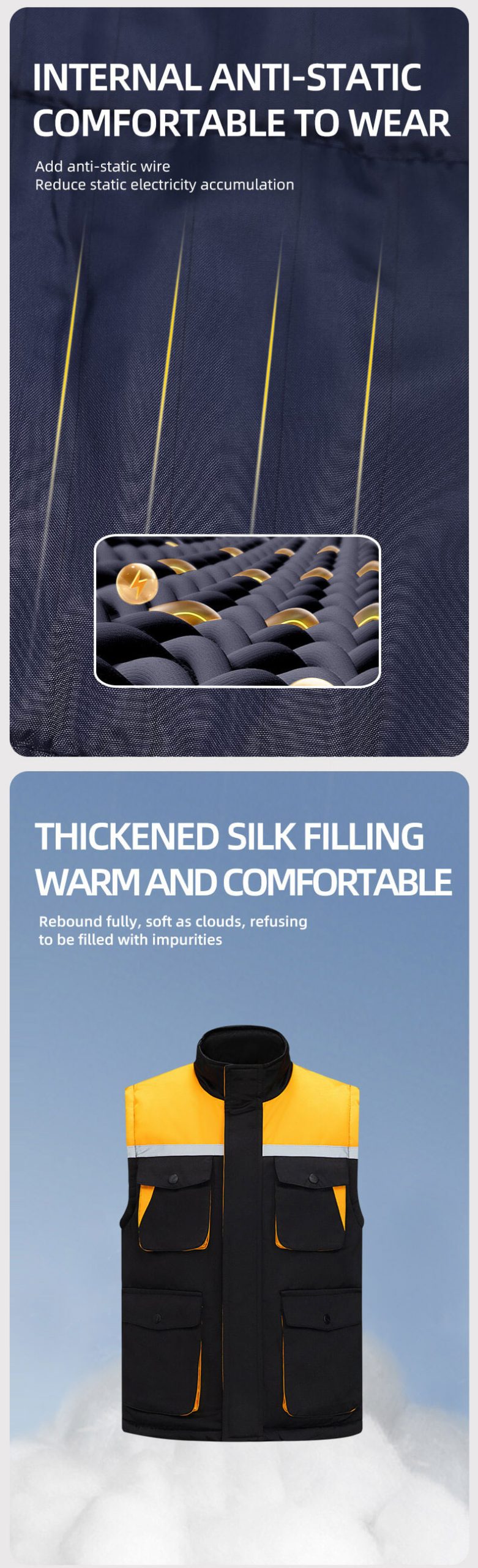 Winter high visibility anti-static work vest8