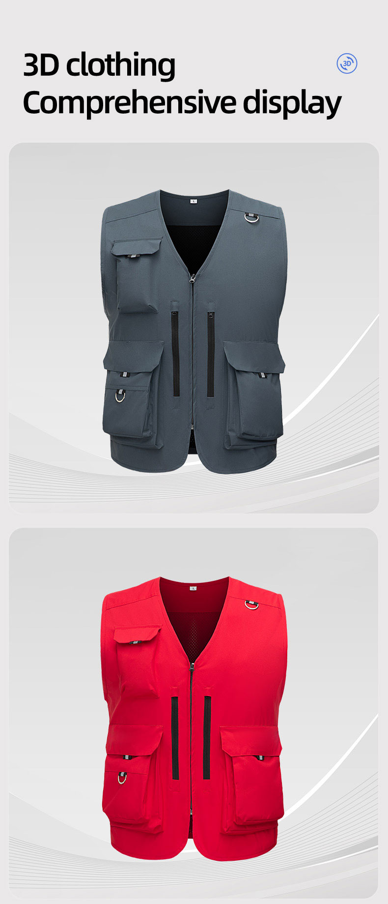 Waterproof zippered large pocket work vest10