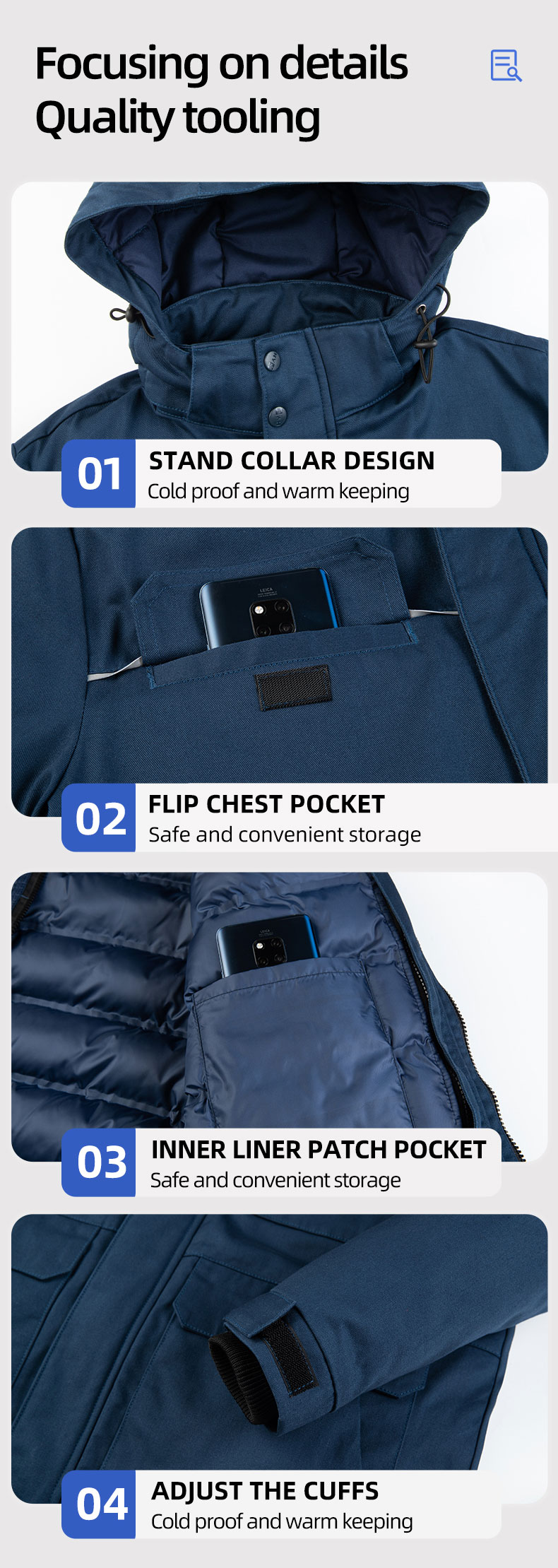 Winter 100% Cotton Detachable Fashion Jacket7