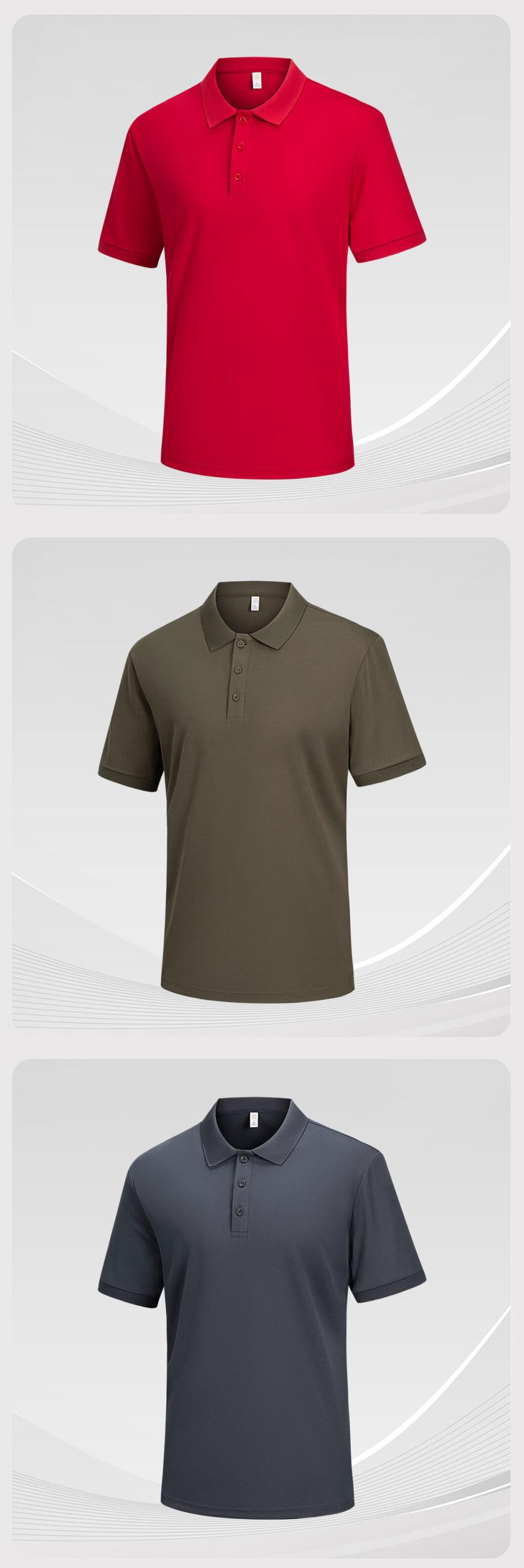 Breathable quick-drying solid color work T-shirt5