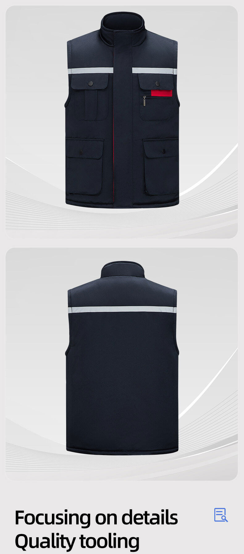 Winter high visibility warm work vest12