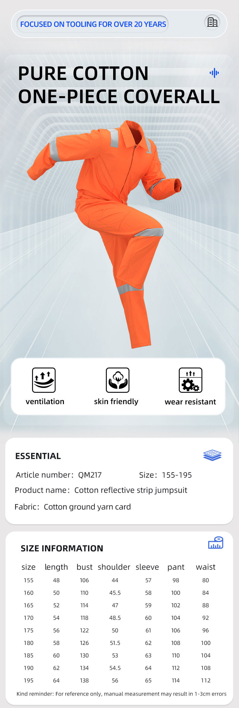 Cotton spring autumn high-visibility coveralls4