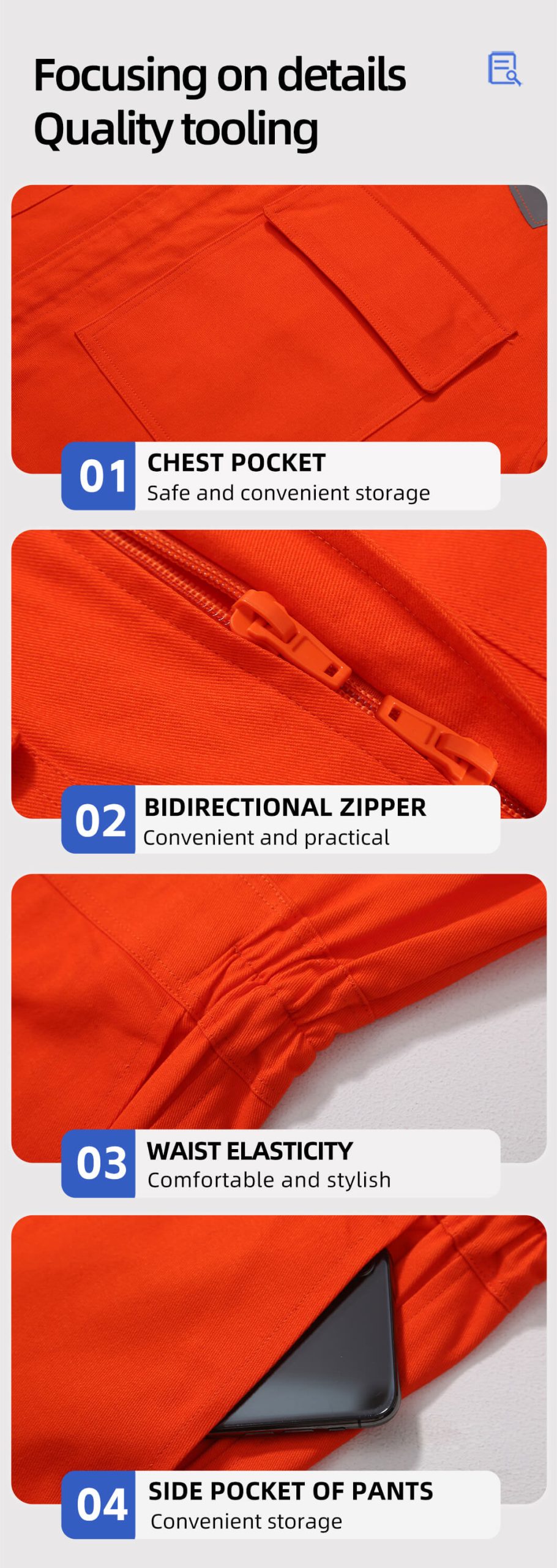 Pure cotton high-visibility coveralls14