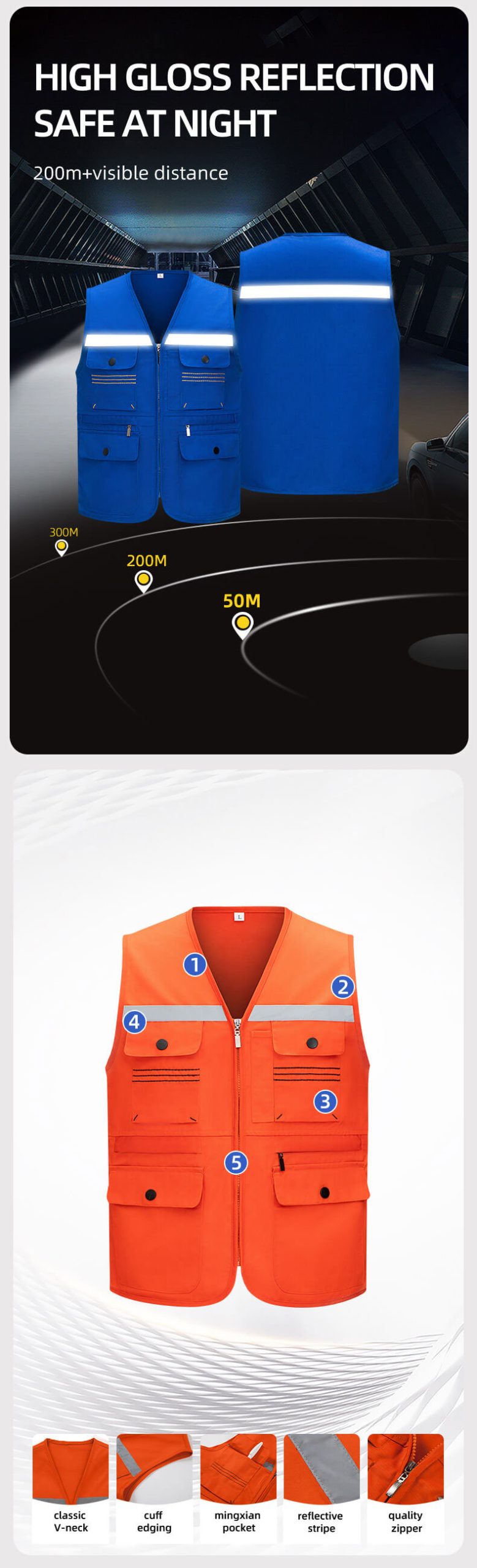 High-visibility topstitched work vest8