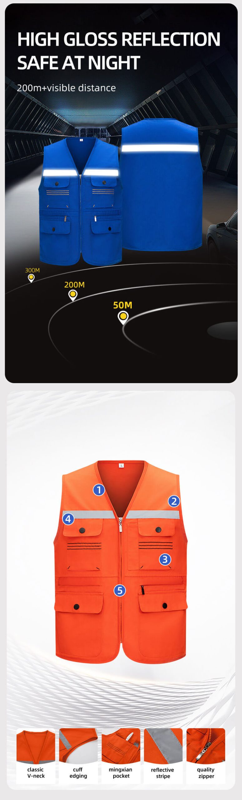 High-visibility topstitched work vest8