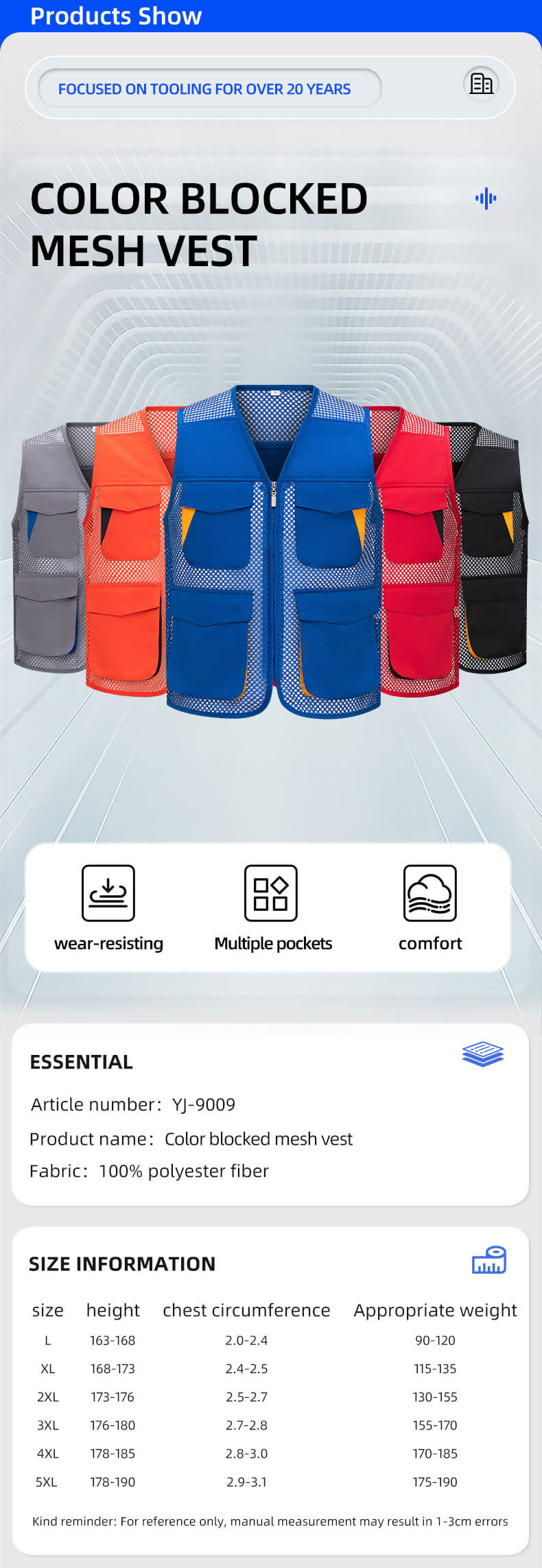 Multifunctional Colorblock Mesh Work Vest6