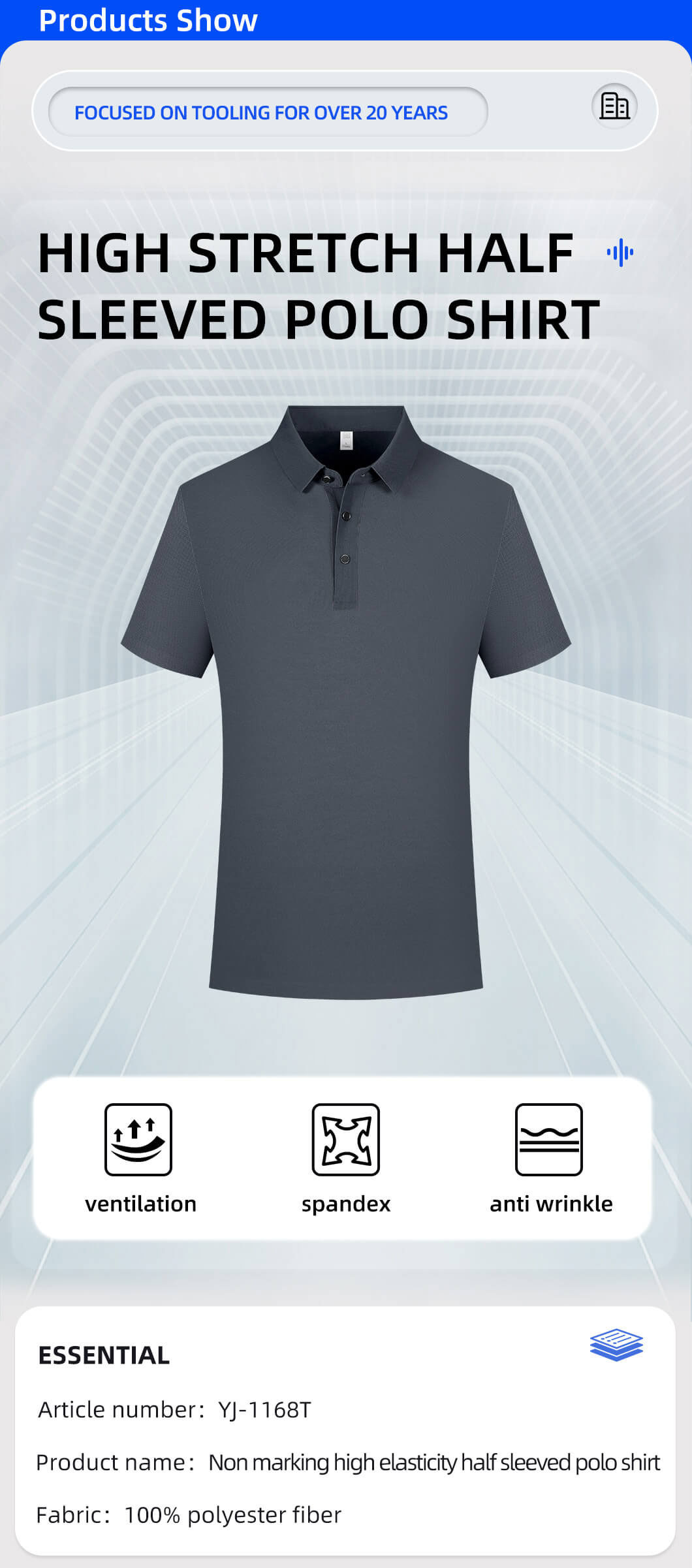 Seamless high-elastic workwear POLO shirt