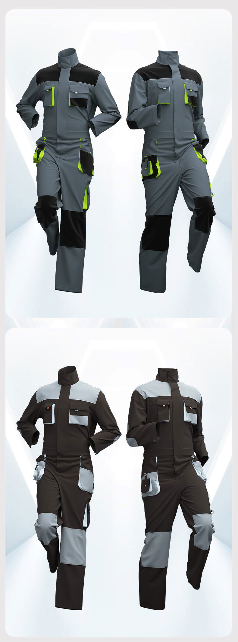 Multi-pocket Oxford Canvas Reinforced Coveralls5