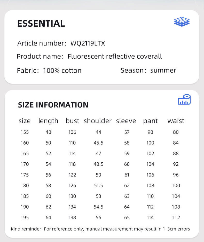 Summer thin cotton high-visibility coveralls1