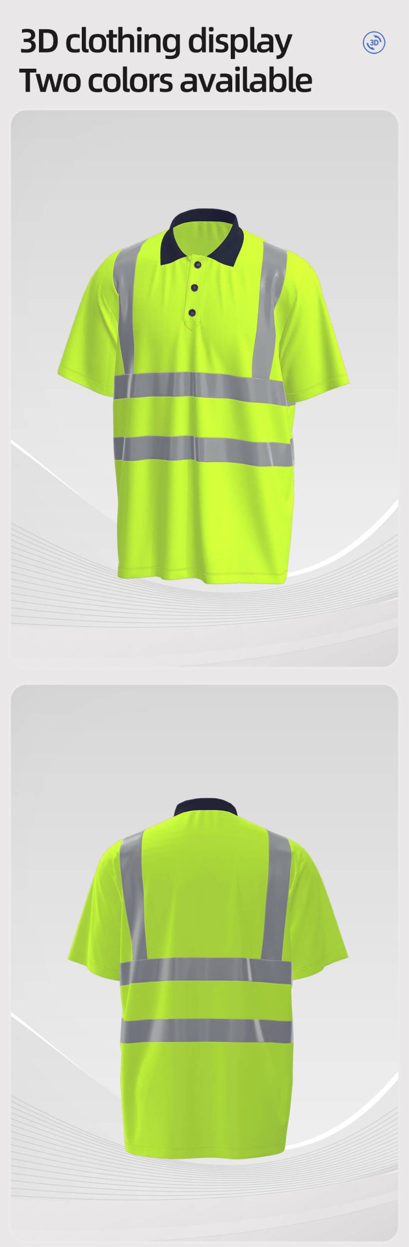 Quick-drying breathable high-visibility long and short-sleeved POLO shirts6
