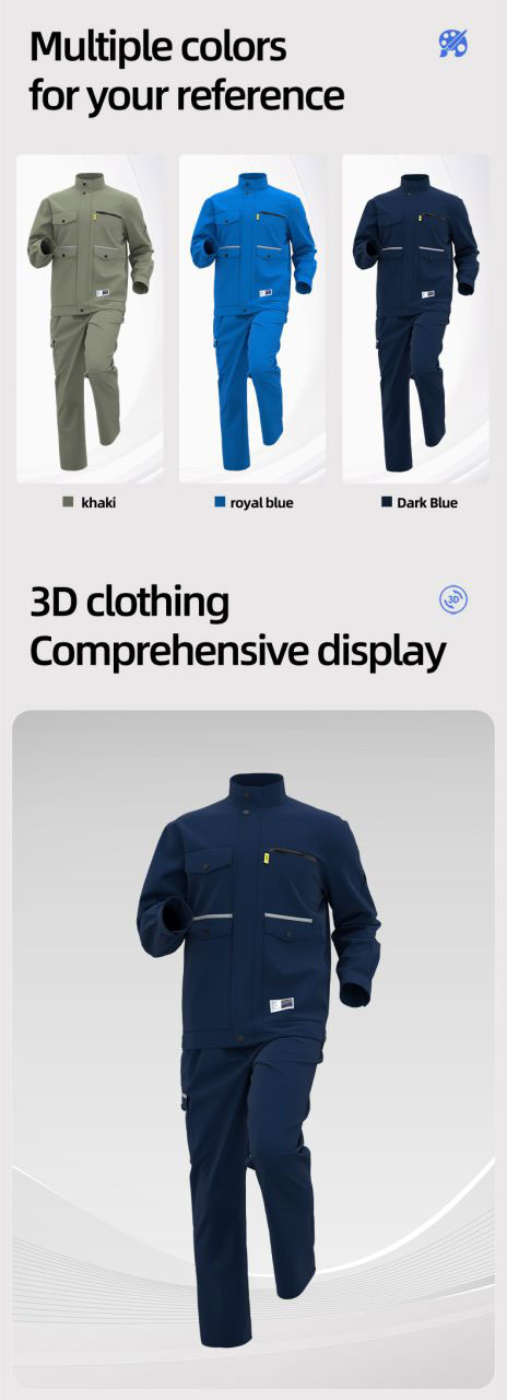 Electrical Work Clothes Men’s Factory Worker Uniform Set4