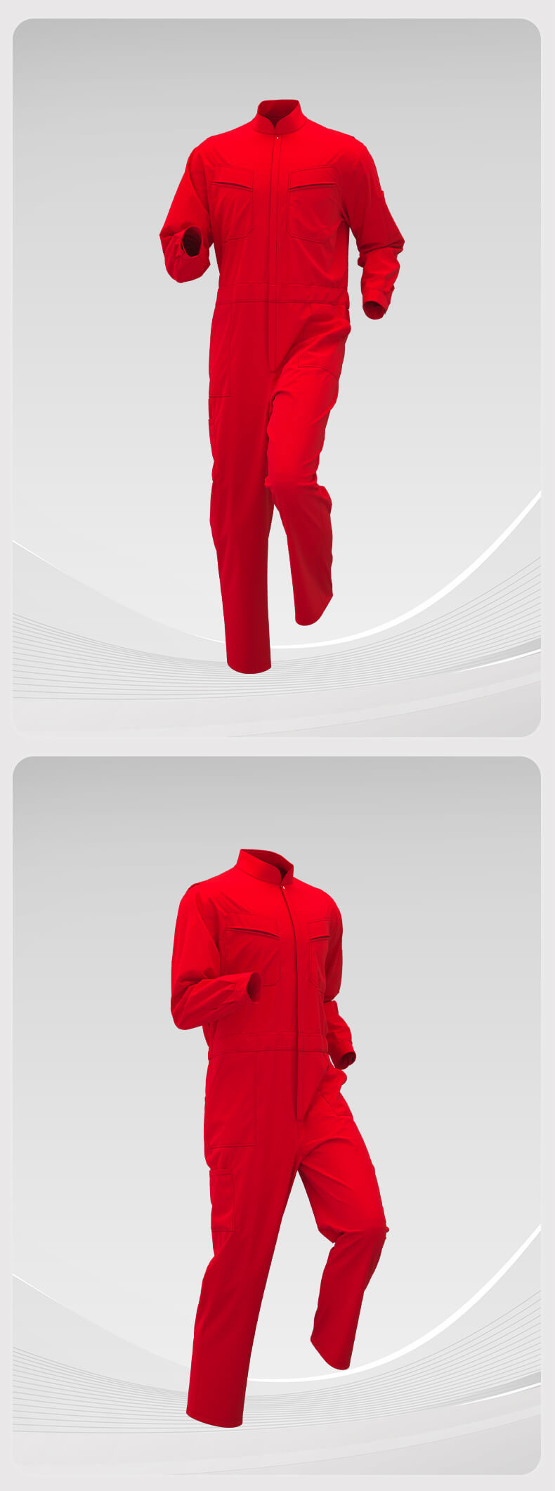 Polyester-cotton stand-up collar coveralls8