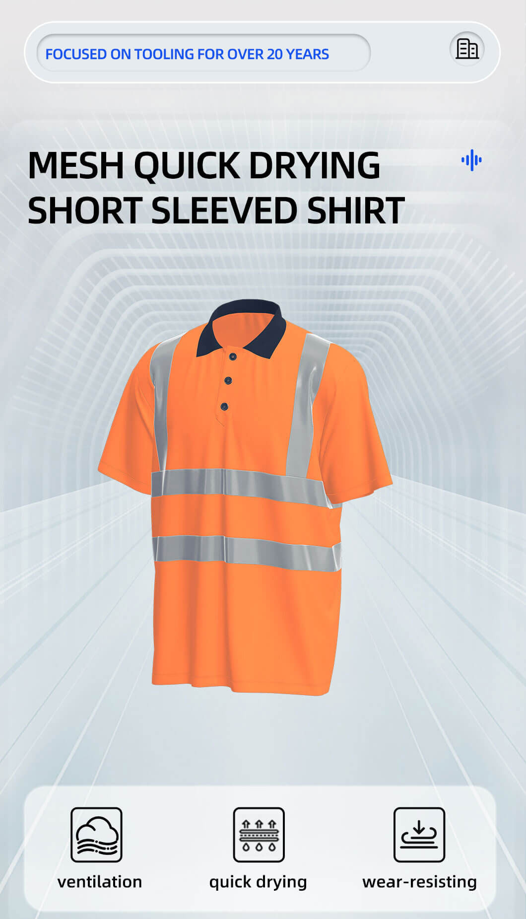 Quick-drying breathable high-visibility long and short-sleeved POLO shirts2