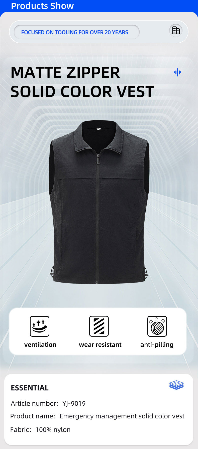 Matte cloth emergency management solid color vest5