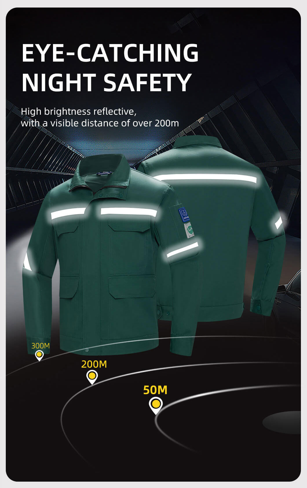 Large pocket high visibility anti-static protective clothing suit4