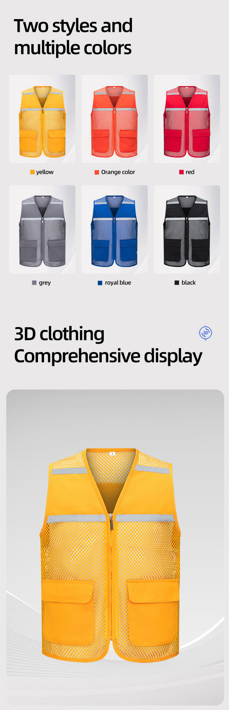 High visibility mesh work vest9