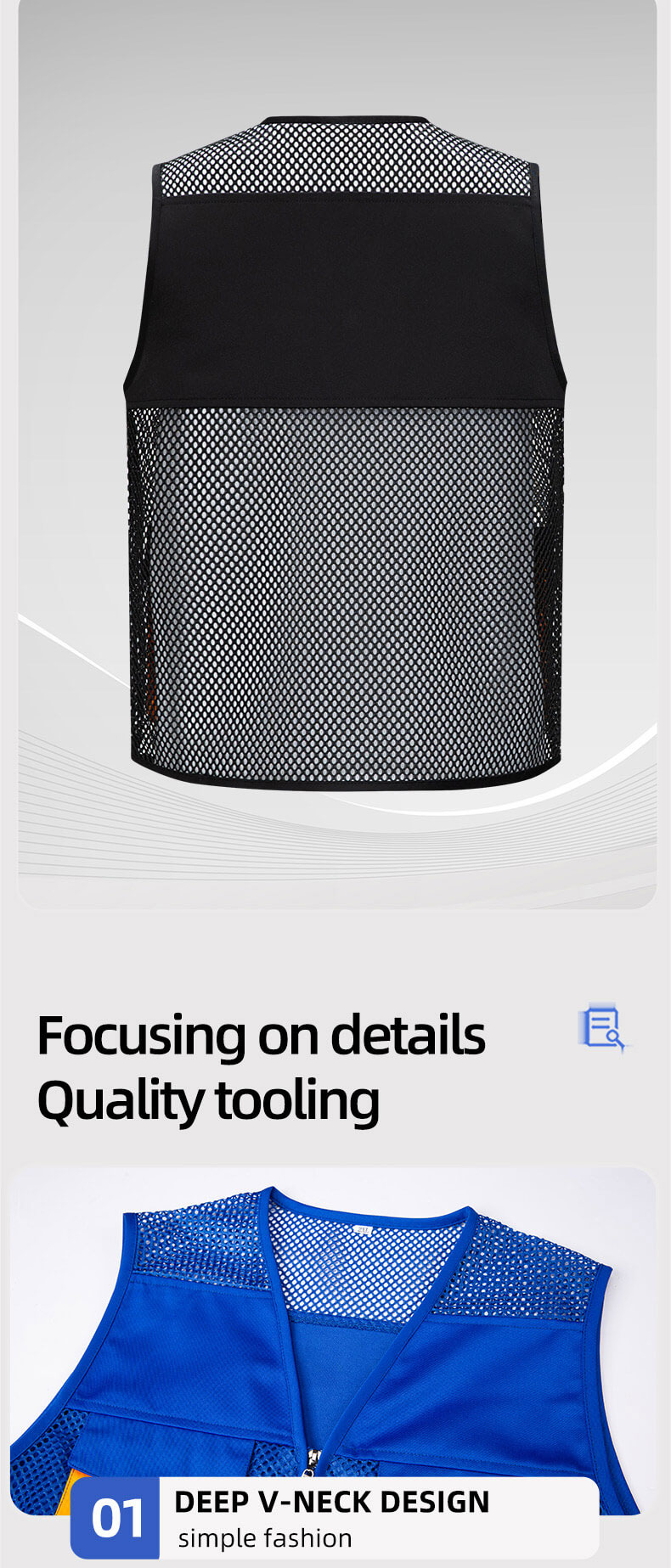 Multifunctional Colorblock Mesh Work Vest12
