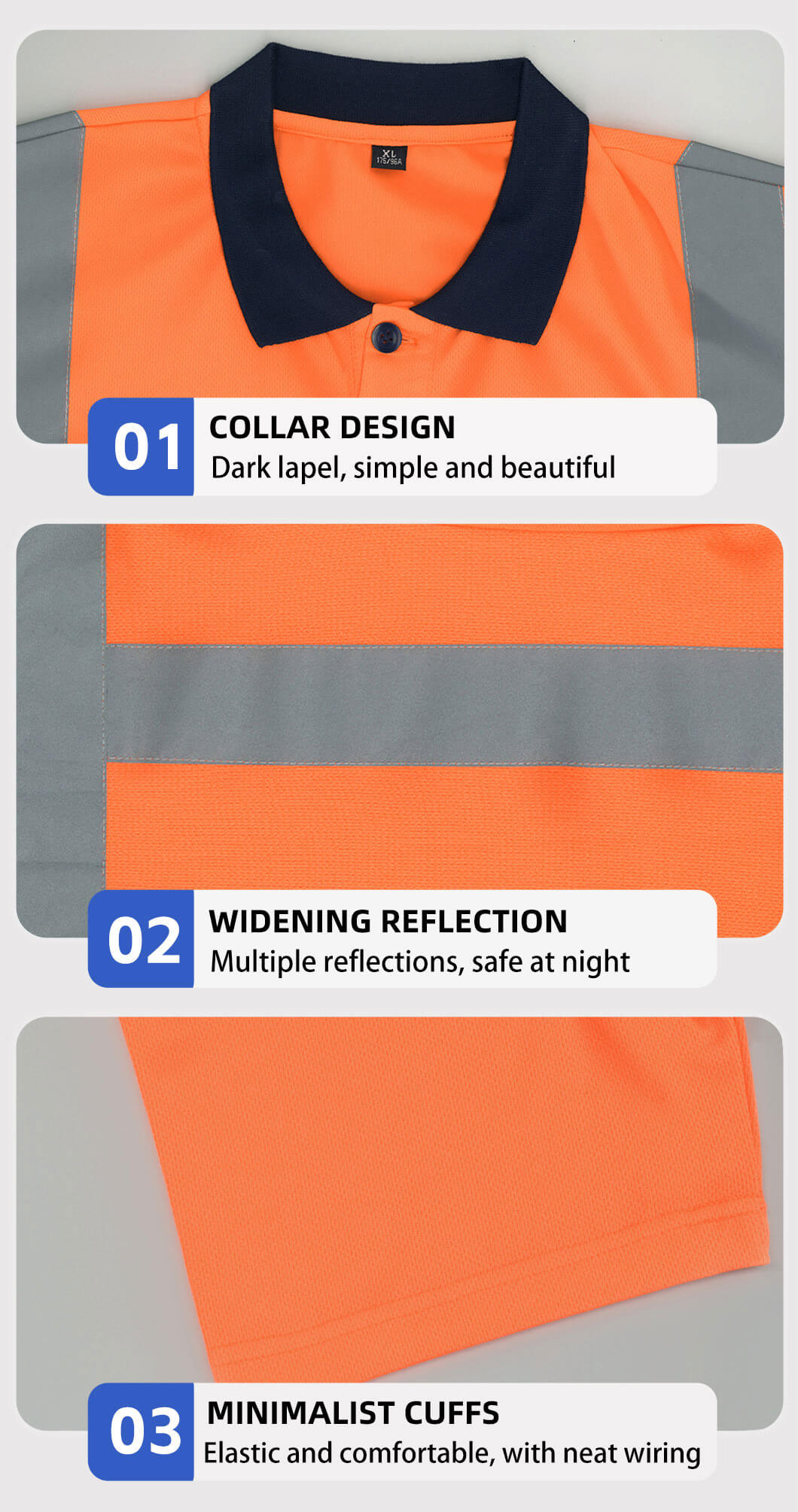 Summer quick-drying long-sleeved high-visibility lapel POLO shirt9