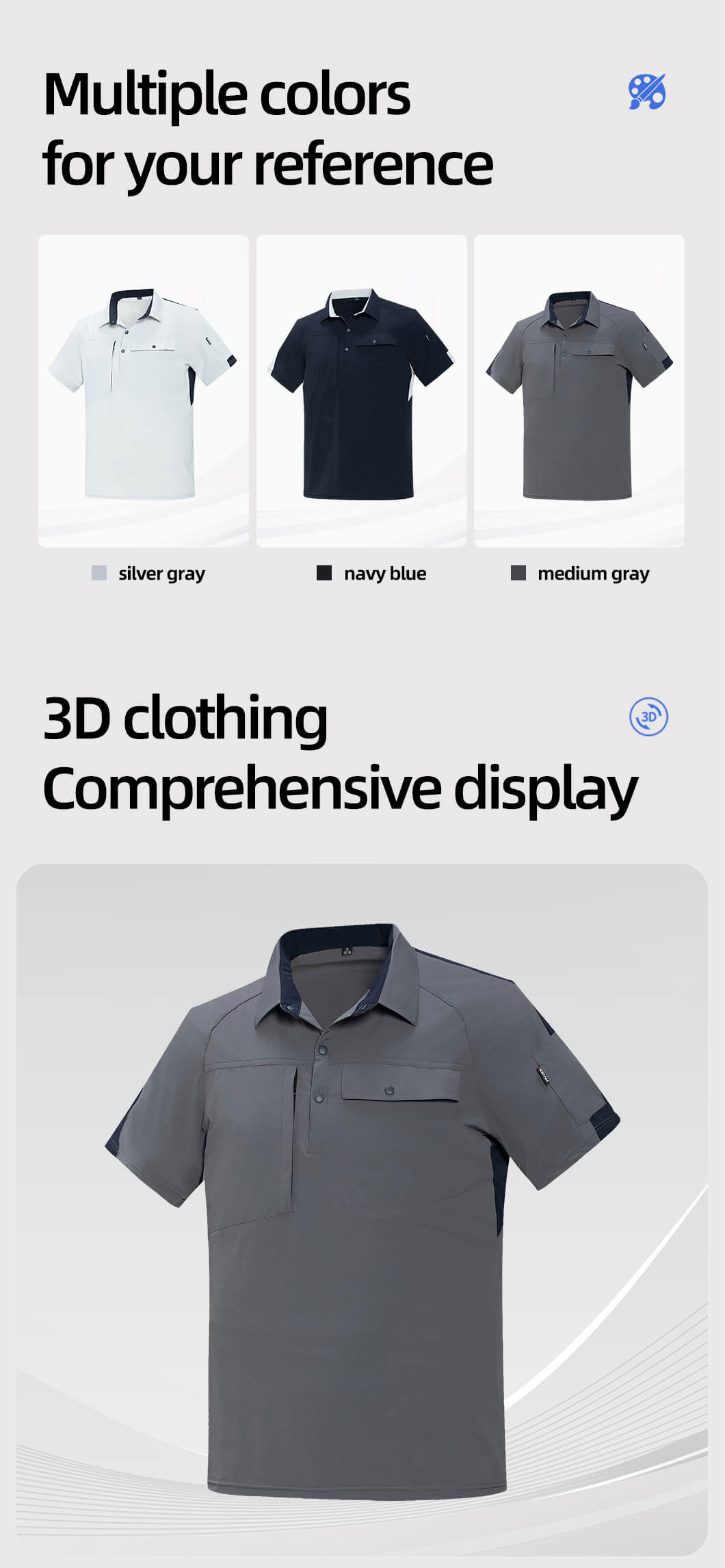 Quick-drying short-sleeved Uniform Work T-shirt Suit4