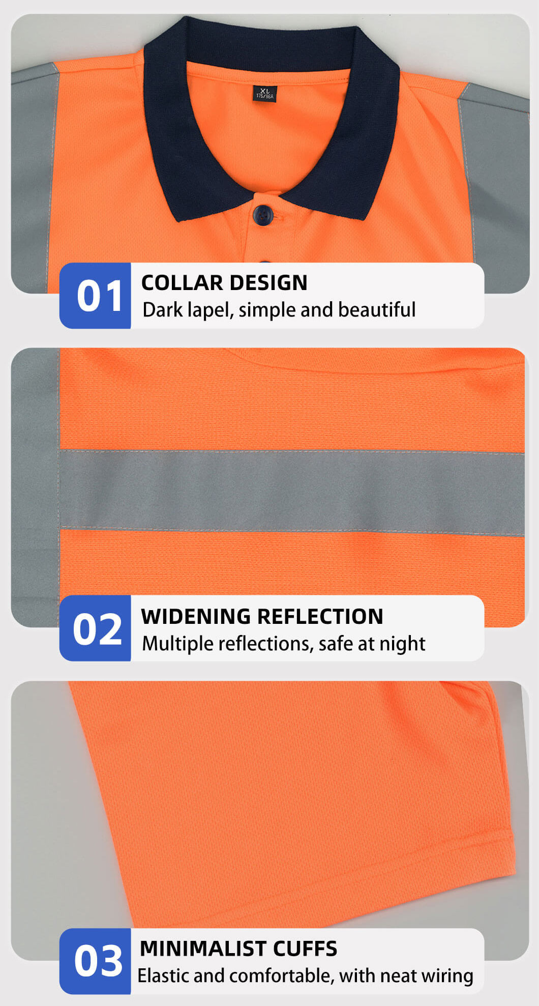Quick-drying breathable high-visibility long and short-sleeved POLO shirts9