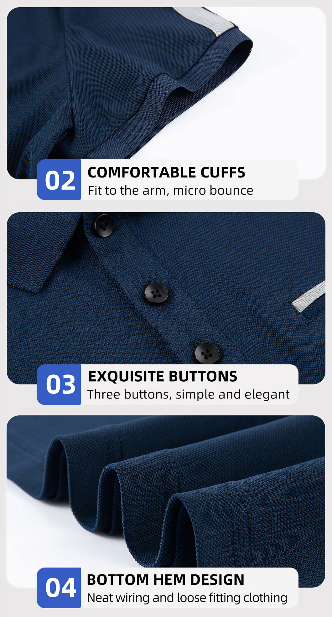 Stand collar quick-drying work T-shirt7