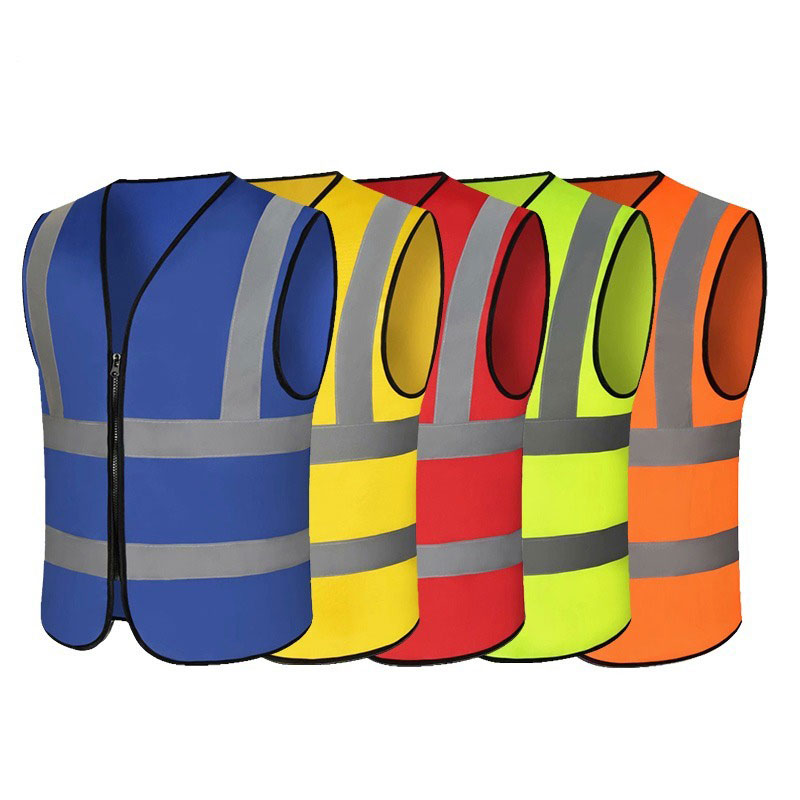 Two vertical and two horizontal high visual workwear vest