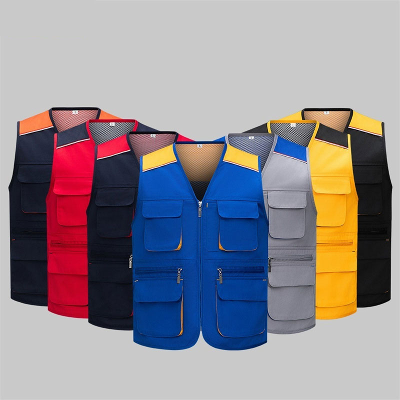Colorblock Mesh Work Vest