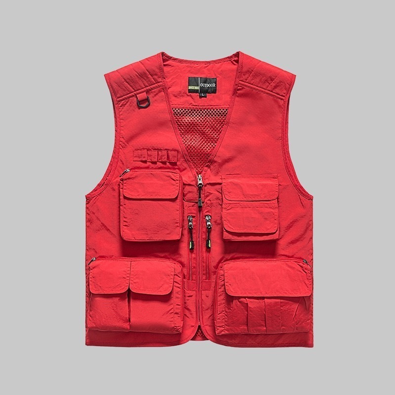 Spring/Summer Three-Dimensional Pocket Mesh Vest (Detachable Back)