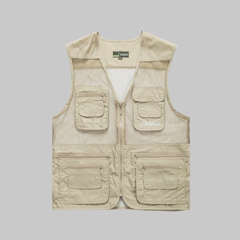 Summer multi-pocket mesh work vest