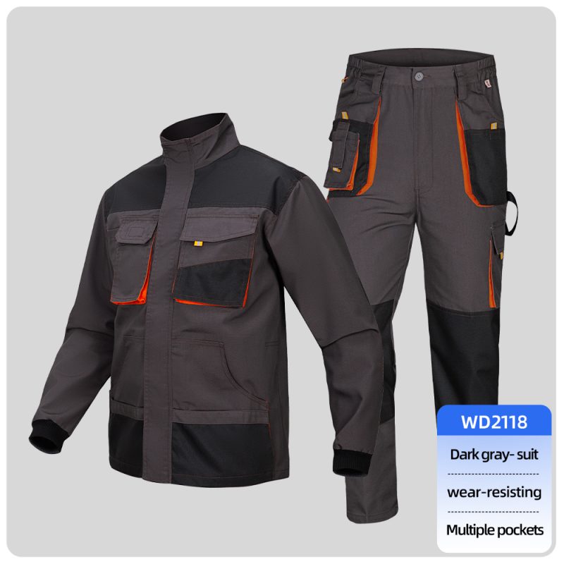 Mechanic lumberjack work clothes suit men multi-pocket auto mechanic uniform + logo