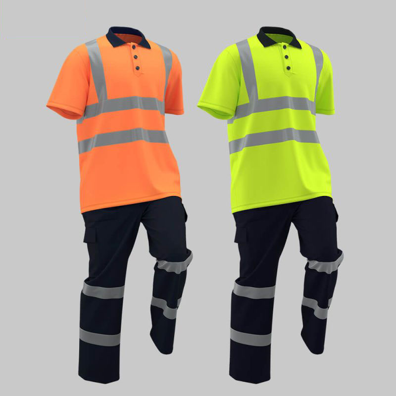 Quick-drying solid color short-sleeved high-visibility POLO shirt Suit
